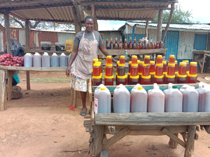 Gladys Chepkorir at her Stall By Wesley Langat (2)