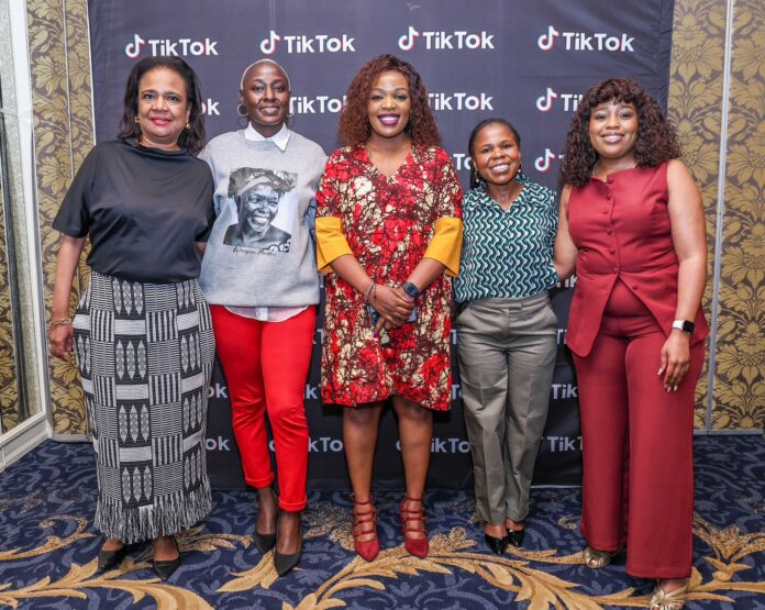 From Left_ Kim Thipe, Executive Director, Centre for Analytics & Behavioural Change (CABC), Queenter Mbori, Executive Director Association of Media Women Kenya, Zubeidah Kananu, President, Kenya Editor